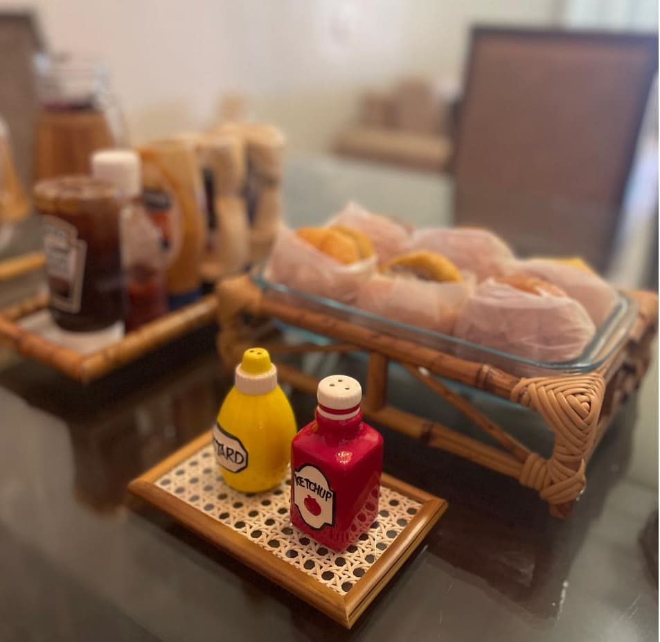 SUPORTE PARA COLHER DE VIDRO COM PALHA E BAMBU - Imagem 3