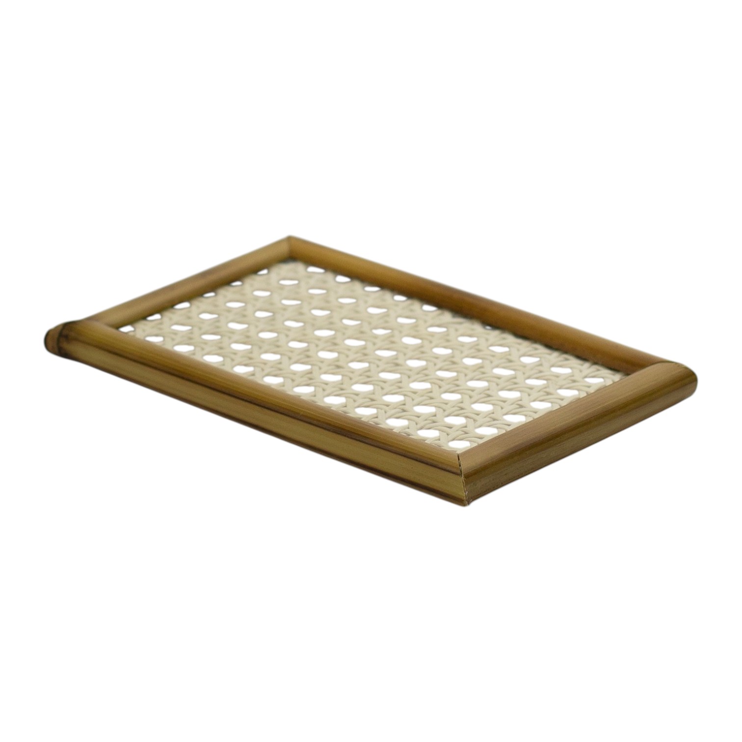 SUPORTE PARA COLHER DE VIDRO COM PALHA E BAMBU