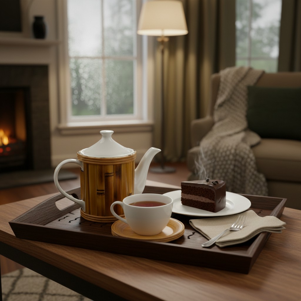 BULE DE PORCELANA COM BAMBU - Imagem 2