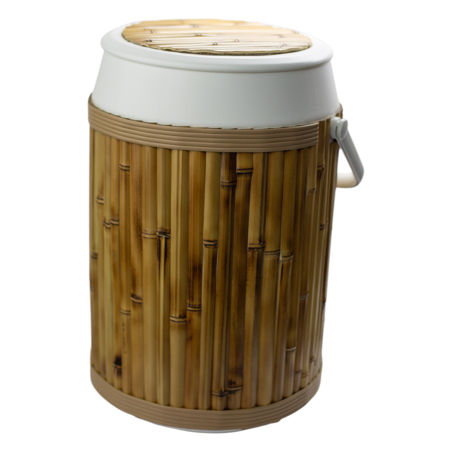 COOLER BRANCO COM BAMBU G