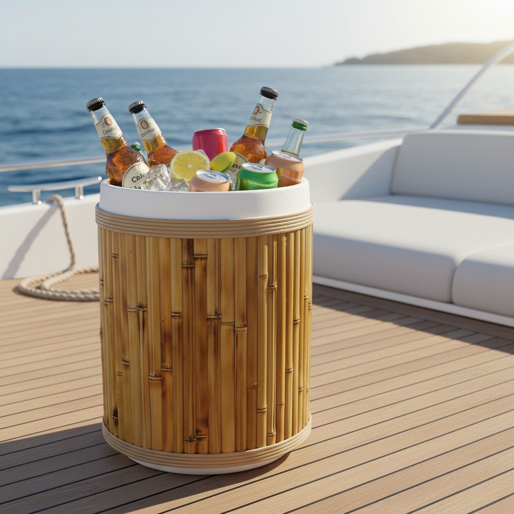 COOLER BRANCO COM BAMBU G - Imagem 2