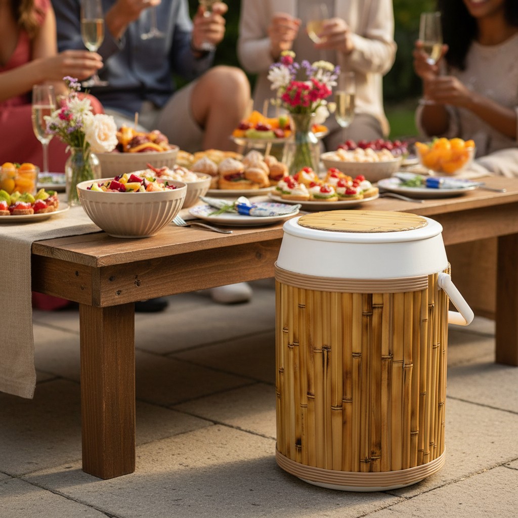 COOLER BRANCO COM BAMBU M - Imagem 2
