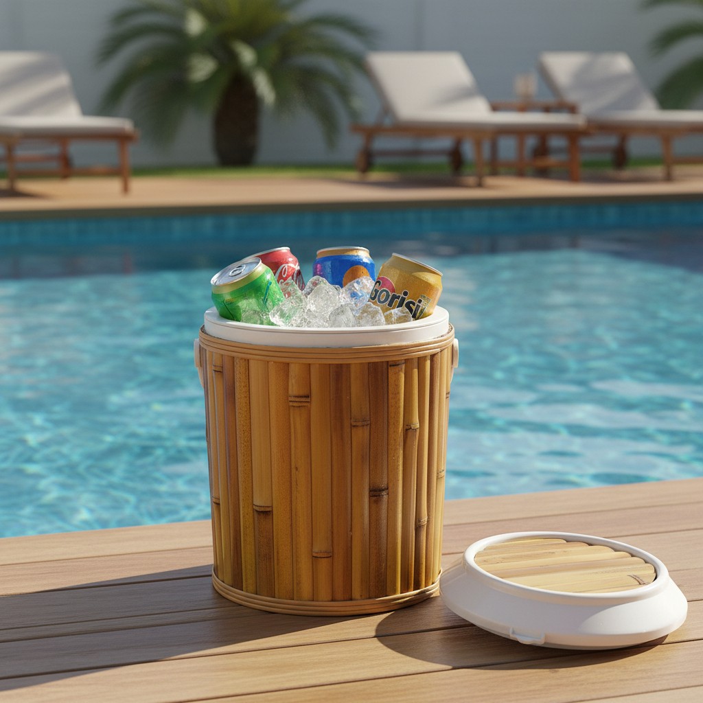 COOLER BRANCO COM BAMBU P - Imagem 2