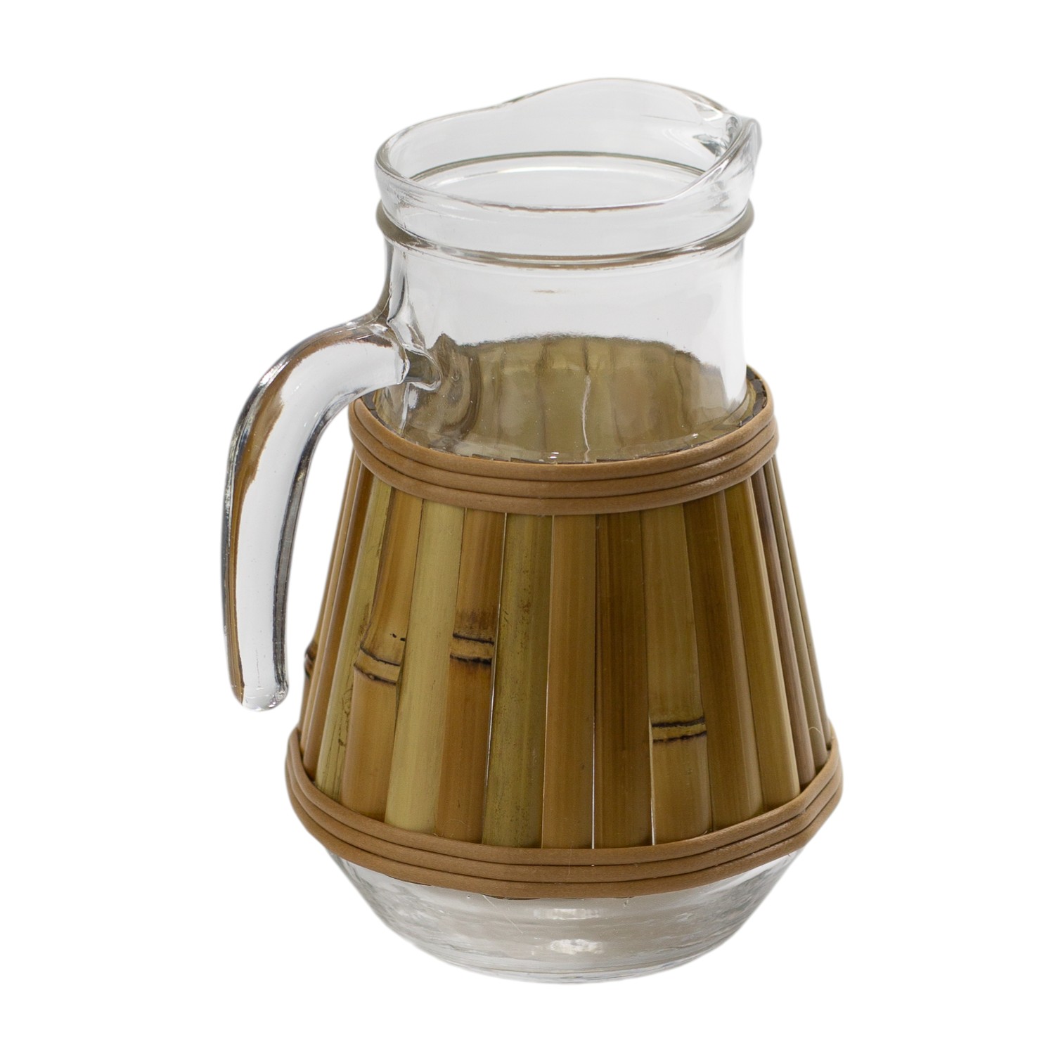 JARRA DE VIDRO COM BAMBU AO REDOR G