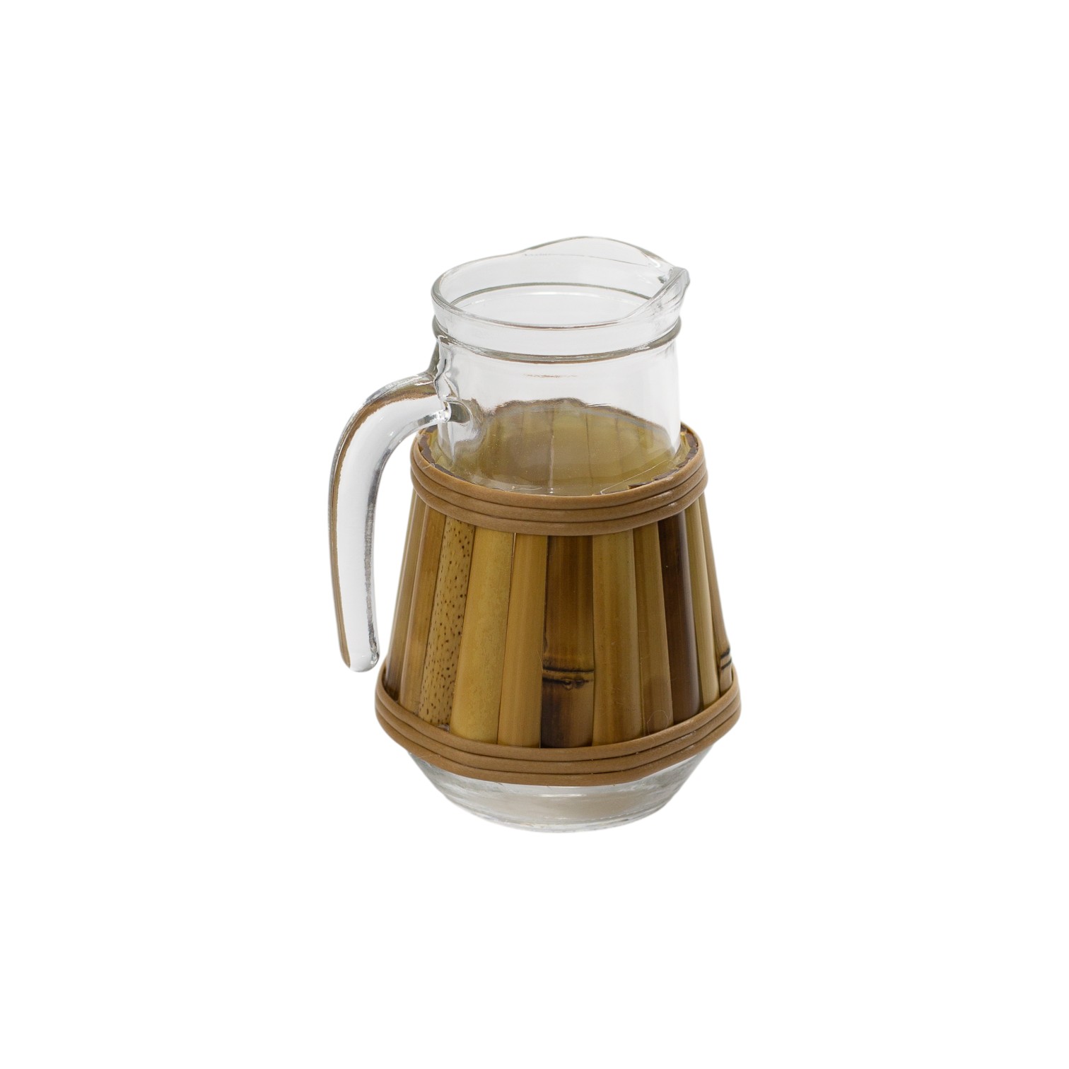 JARRA DE VIDRO COM BAMBU AO REDOR M