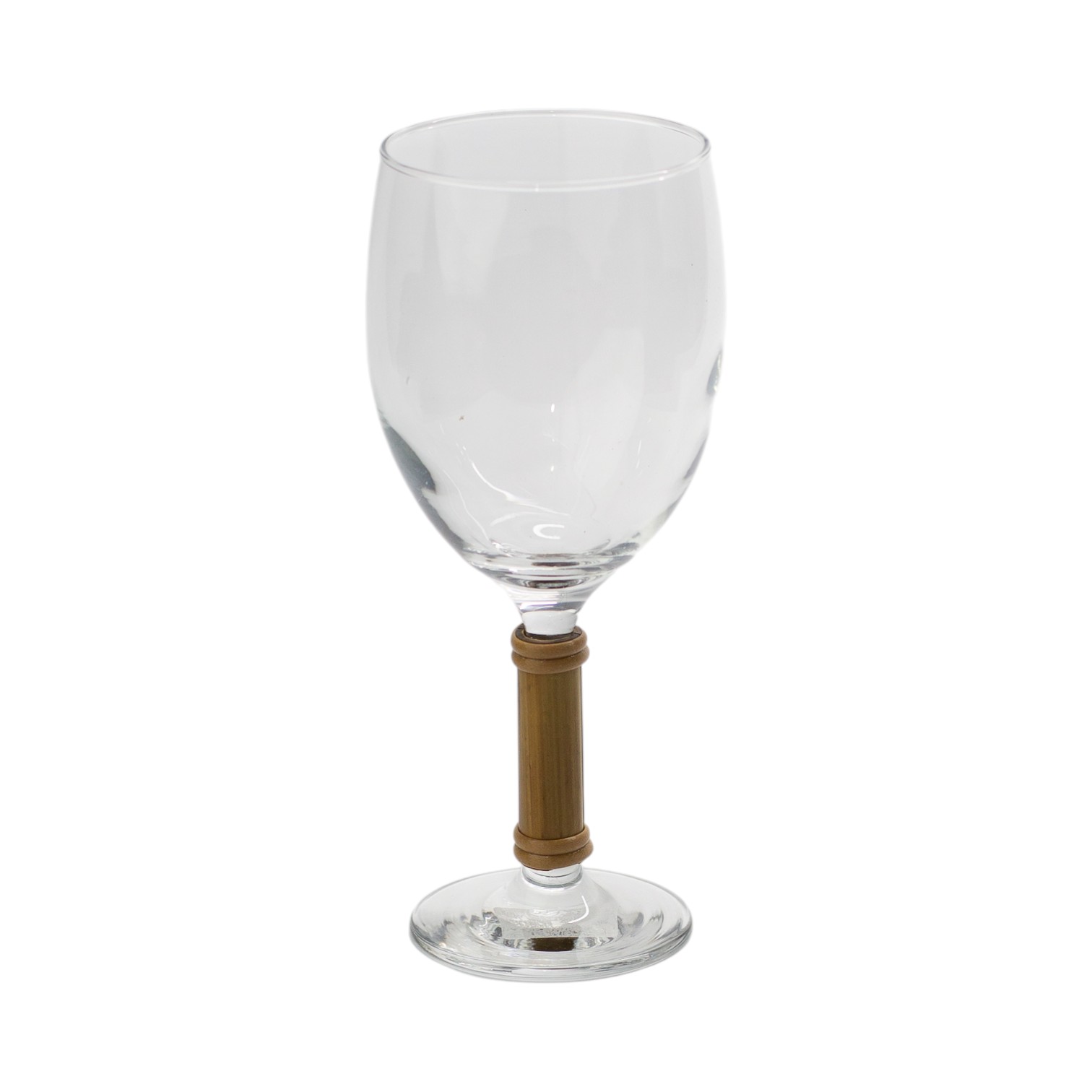 TAÇA DE VIDRO PARA ÁGUA / VINHO COM BAMBU