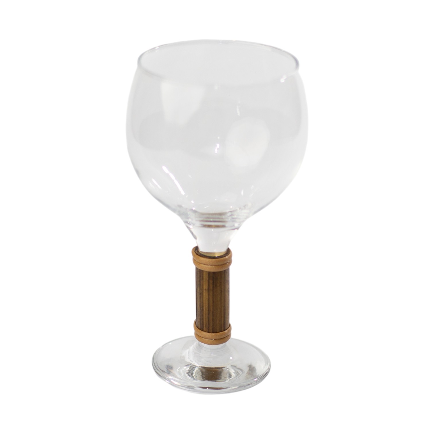 TAÇA DE VIDRO PARA GIN COM BAMBU