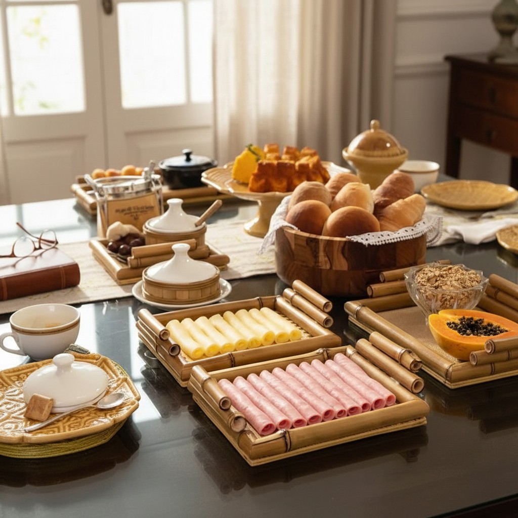 MANTEIGUEIRA DE PORCELANA COM BAMBU - Imagem 3