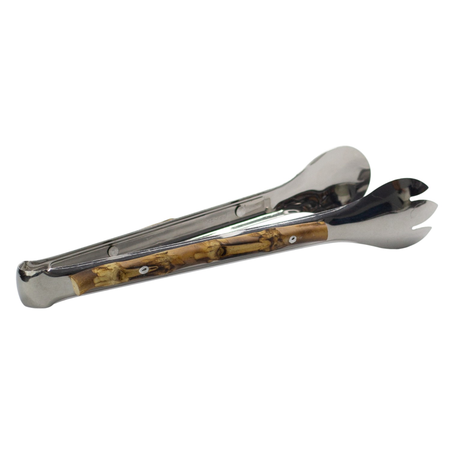 PEGADOR DE INOX COM DETALHE DE BAMBU PARA SALADA GRANDE