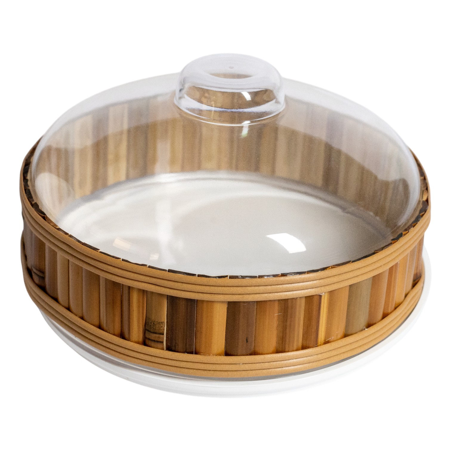 PORTA BOLO / BOLEIRA DE ACRÍLICO COM BAMBU