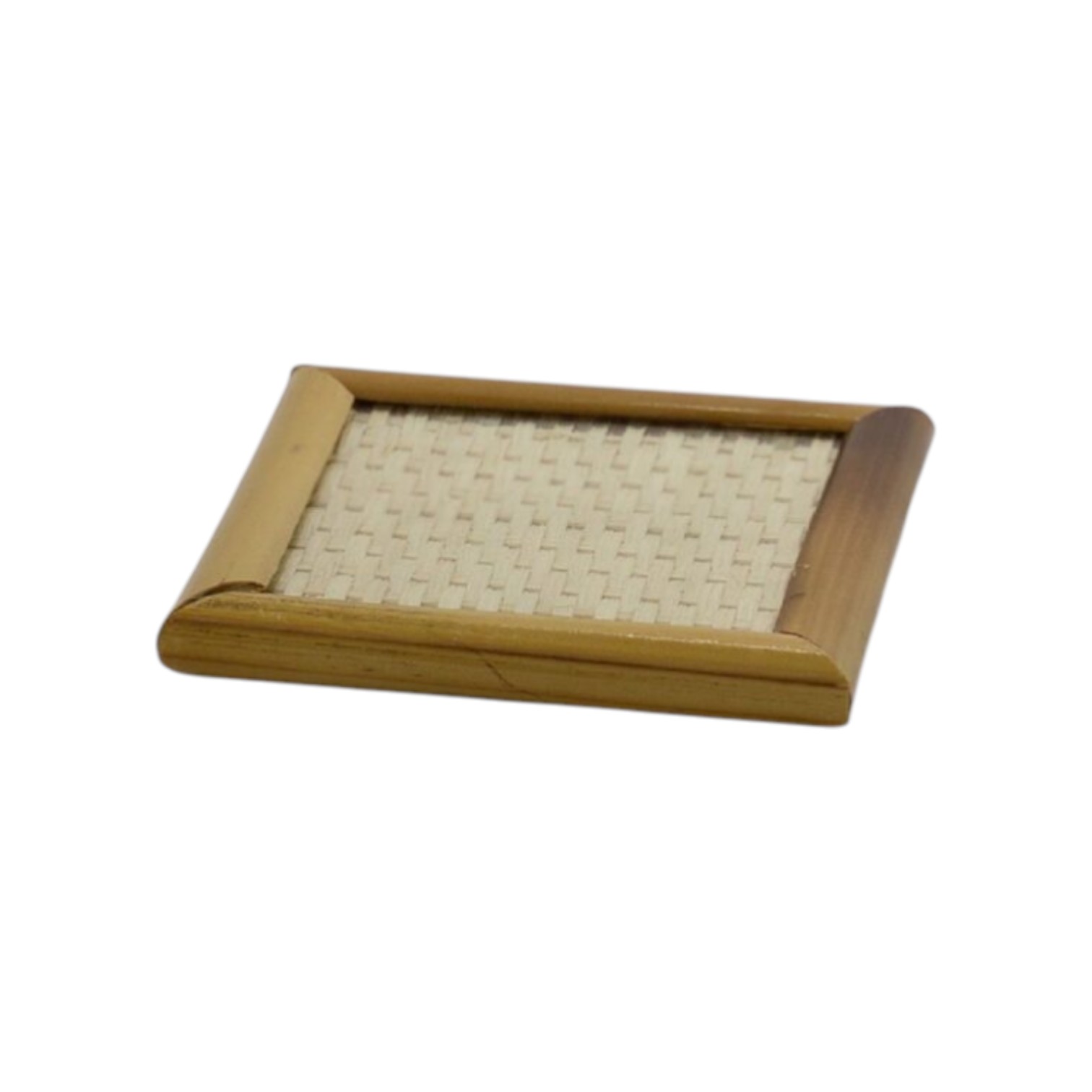 PORTA COPO DE VIDRO DE PALHA COM BAMBU