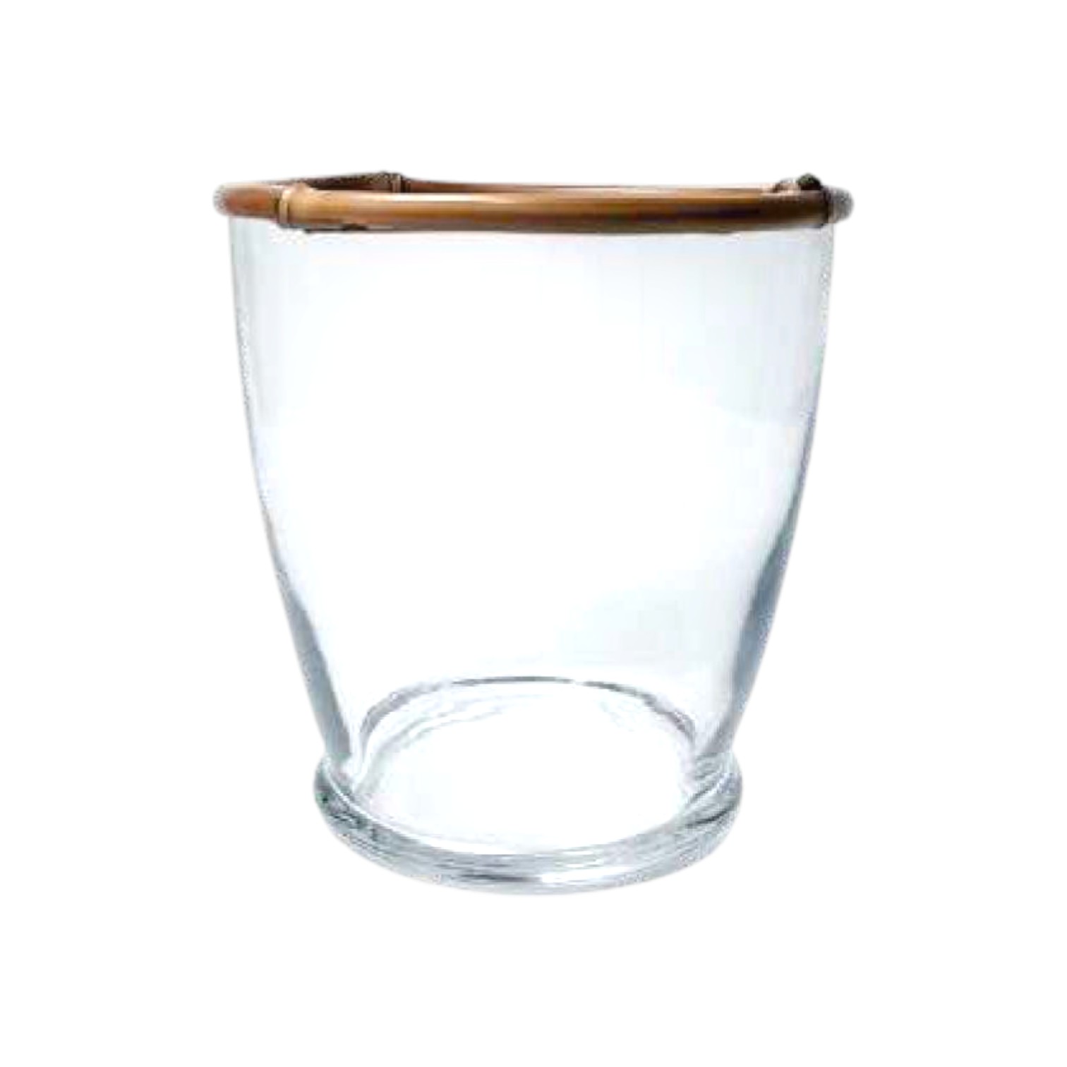 BALDE PARA GELO DE VIDRO COM BAMBU