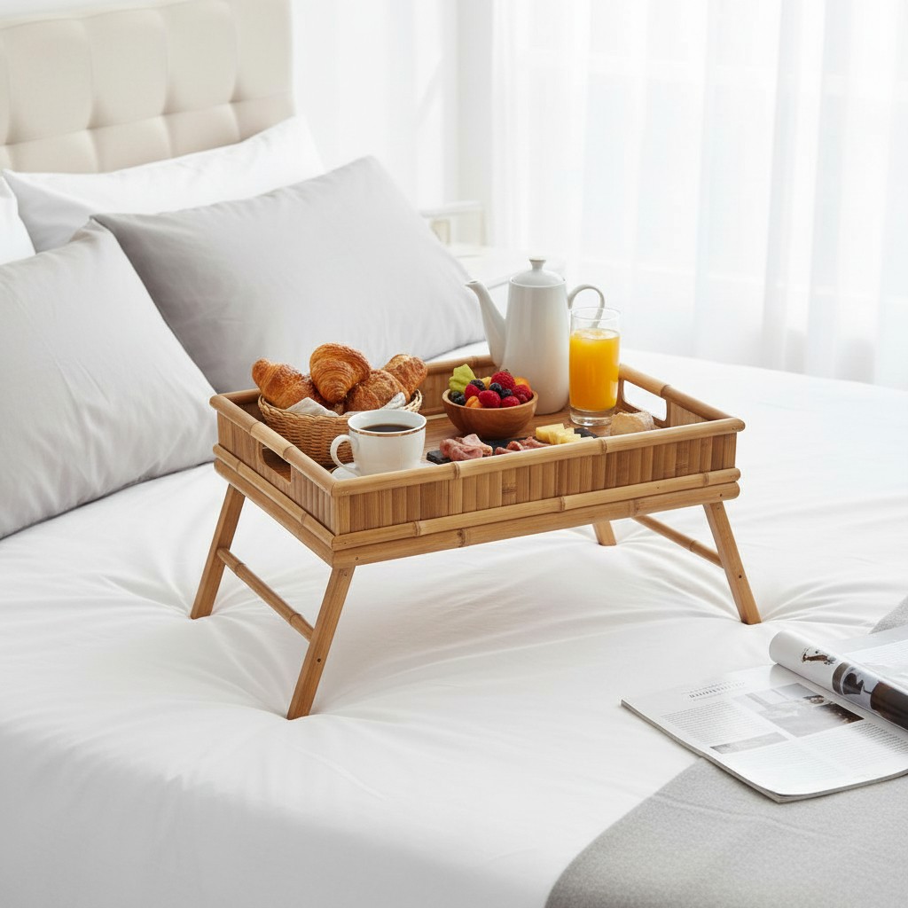 BANDEJA DE BAMBU PARA REFEIÇÃO NA CAMA - Imagem 2