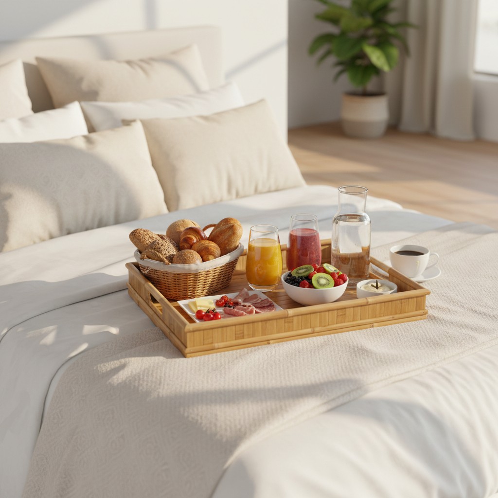 BANDEJA DE BAMBU PARA REFEIÇÃO NA CAMA - Imagem 3