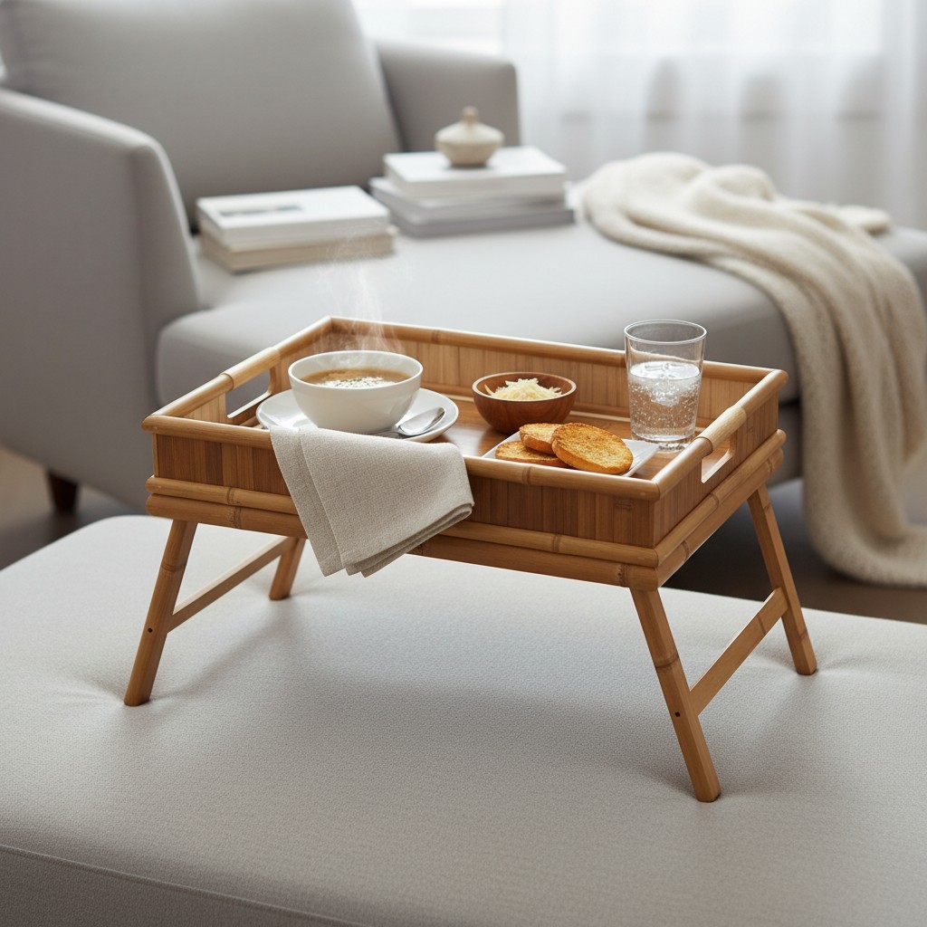 BANDEJA DE BAMBU PARA REFEIÇÃO NA CAMA - Imagem 4