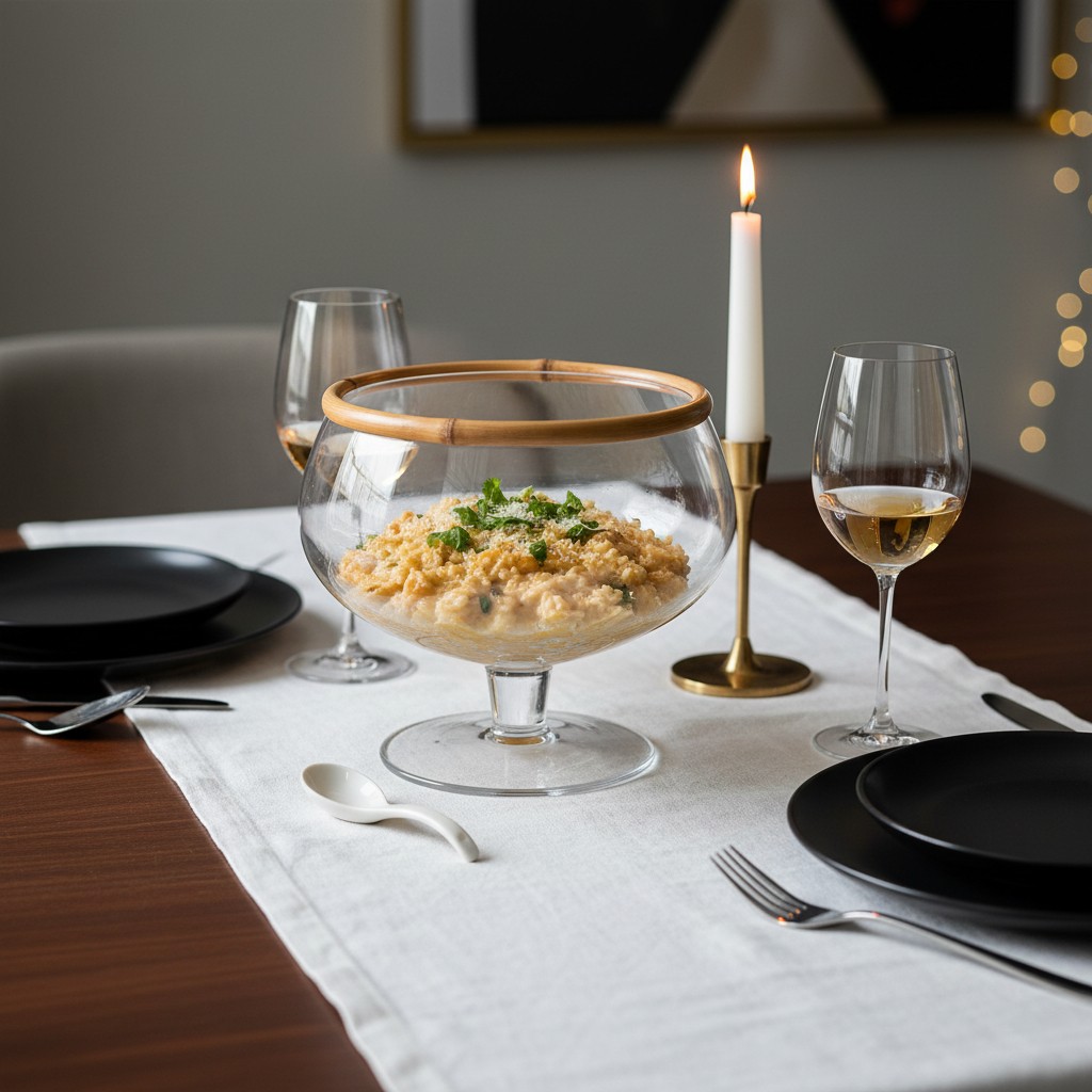 SALADEIRA DE VIDRO E DETALHE DE BAMBU COM PÉ M - Imagem 4