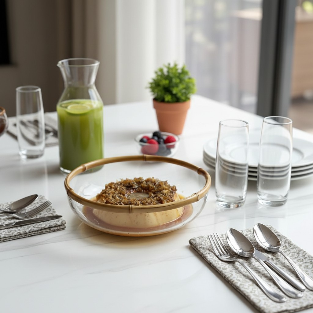 SALADEIRA DE VIDRO COM BAMBU P - Imagem 2