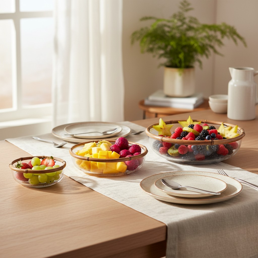 SALADEIRA DE VIDRO COM BAMBU M - Imagem 3