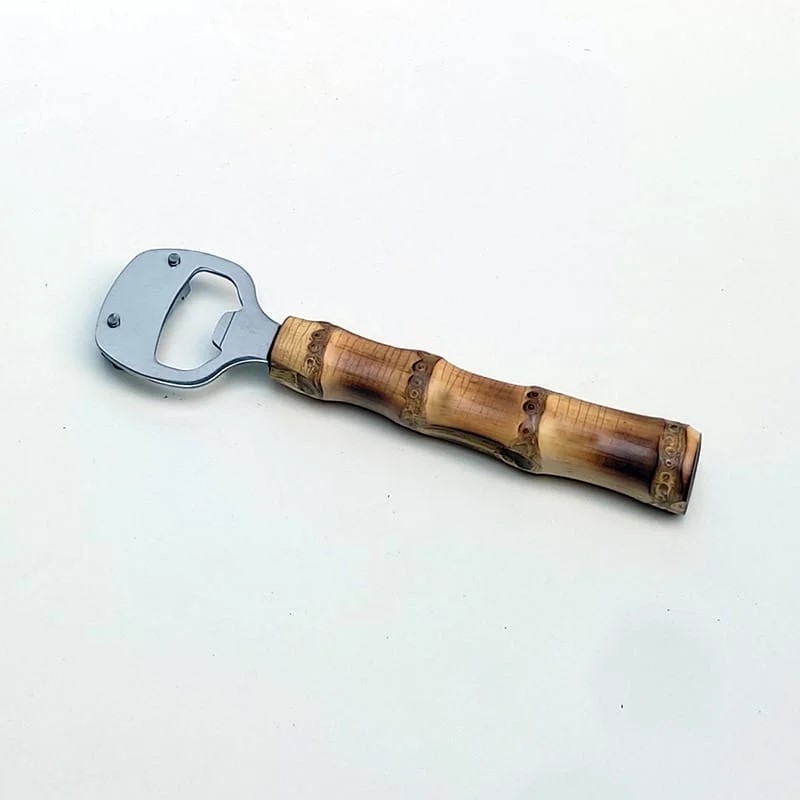 ABRIDOR DE GARRAFA COM CABO DE BAMBU