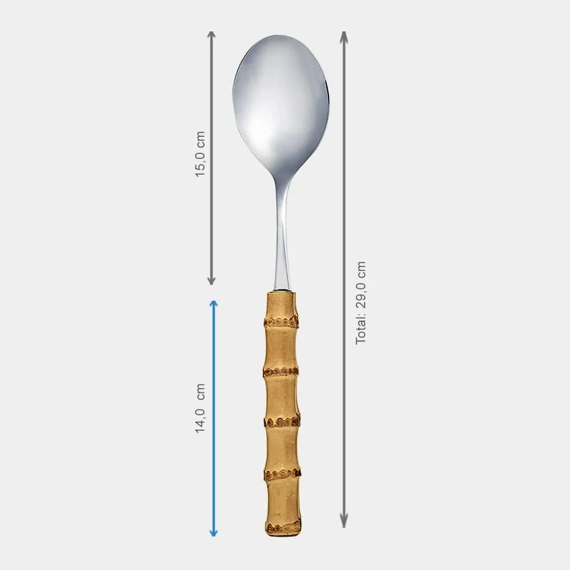 COLHER PARA SERVIR ARROZ COM CABO DE BAMBU - Imagem 3