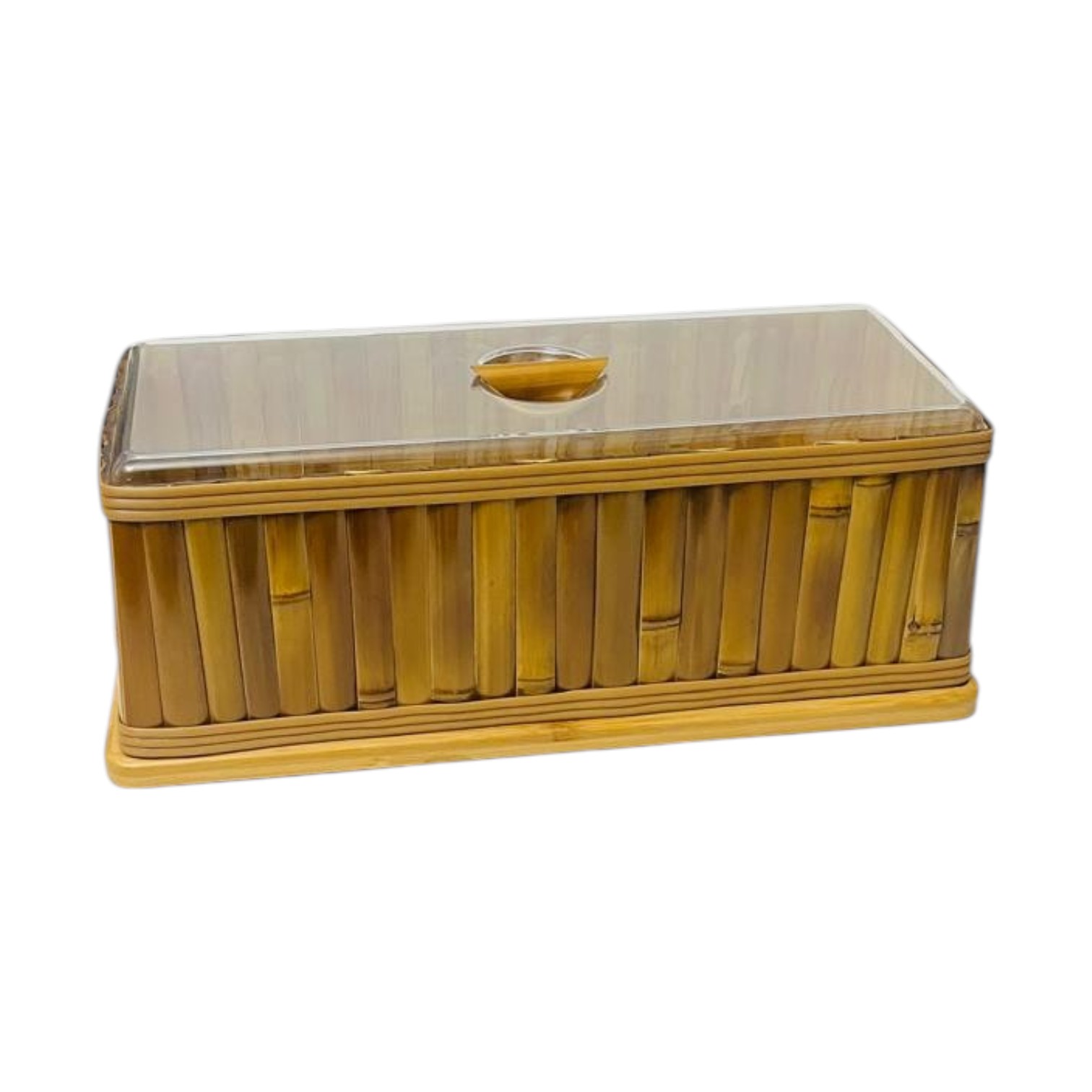 PORTA PÃO/TORTA DE BAMBU COM ACRÍLICO - COLEÇÃO RAÍZES